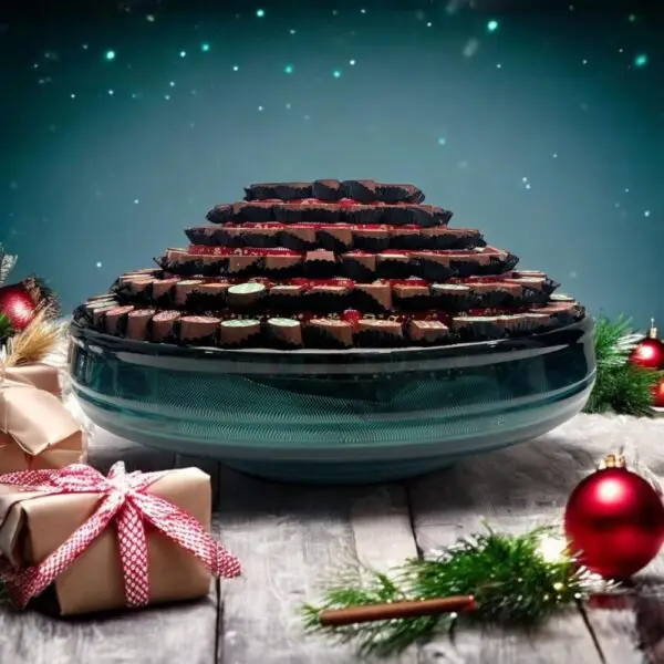 Luxury Festive Chocolate Collection Crystal Luxe Tray with 200 premium assorted chocolates, elegantly presented on a 45 cm crystal-inspired tray, perfect for Christmas gifting by AARAYA® Chocolatier.