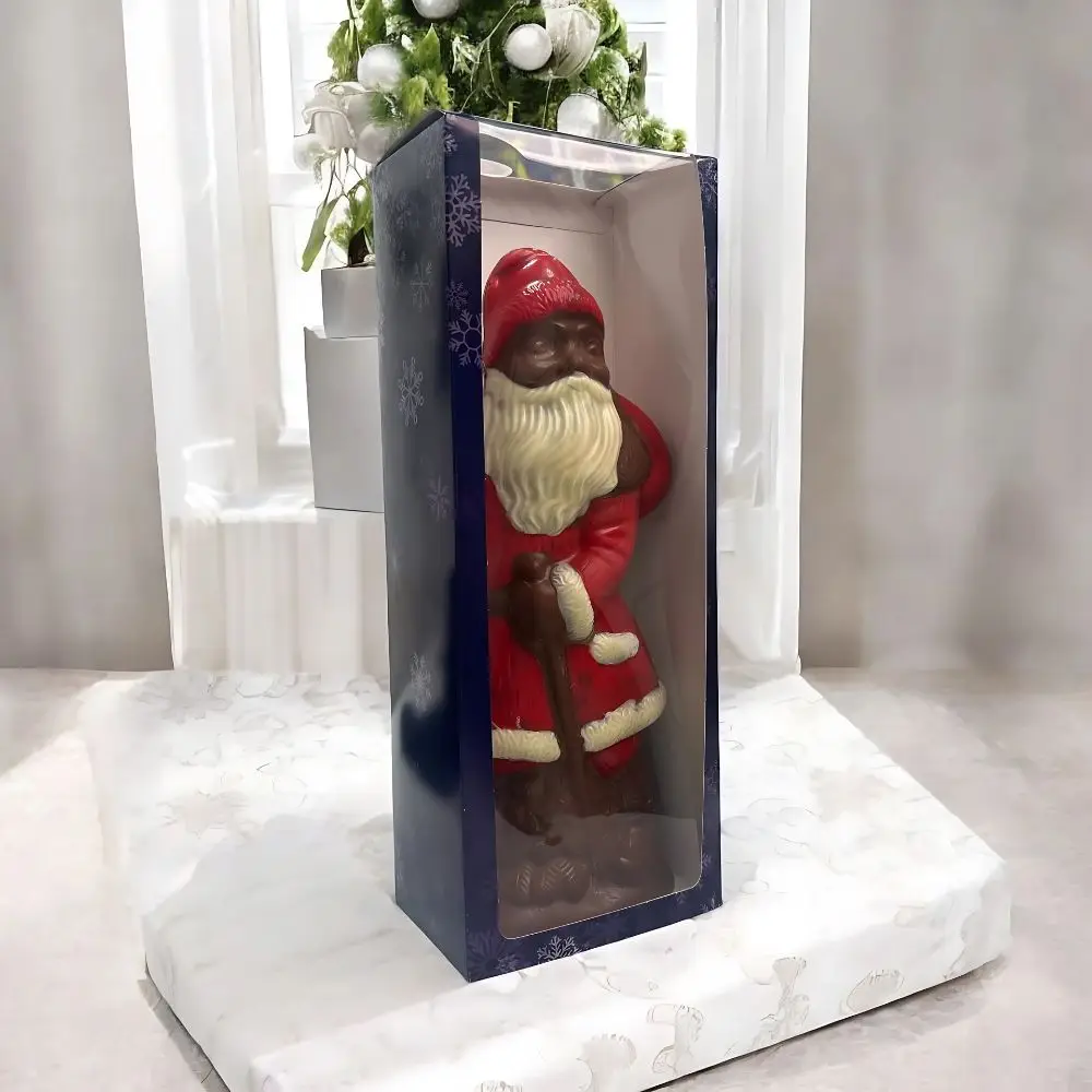 Standing Santa Gift Box by AARAYA® - A luxurious 50 cm tall Santa-themed gift box filled with 1,450 grams of premium handcrafted chocolates, perfect for Christmas and special occasions