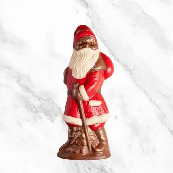 Standing Santa Gift Box by AARAYA® - A luxurious 50 cm tall Santa-themed gift box filled with 1,450 grams of premium handcrafted chocolates, perfect for Christmas and special occasions