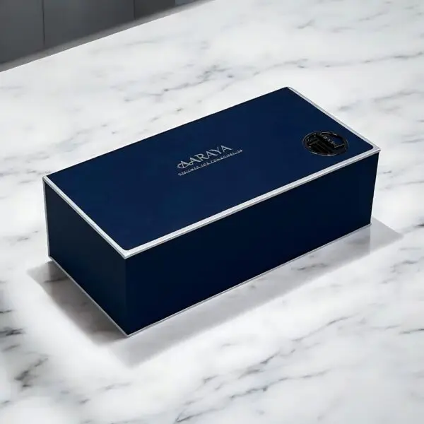 50 handcrafted luxury chocolate truffles in an elegant sapphire-inspired box by AARAYA®, perfect for gifting and special occasions. Premium quality and sophistication.